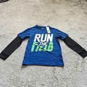 ZELOS Blue and Black Kids Shirt